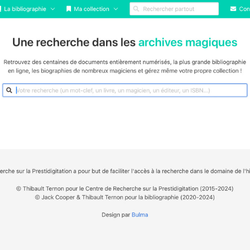 Une bibliographie magique en ligne !